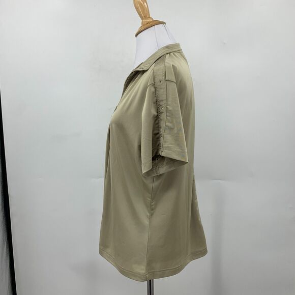 Jamie Sadock Golf Polo Womens L Large Eucalyptus Zipper Snap Button Quarter Zip - Picture 4 of 11